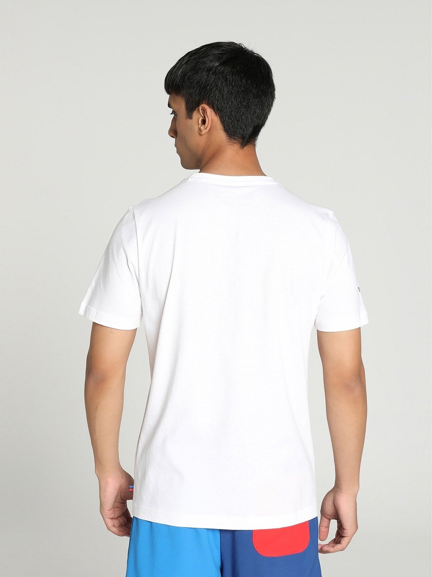 Puma BMW M Motorsport White Cotton Regular Fit Printed Sports T-Shirt