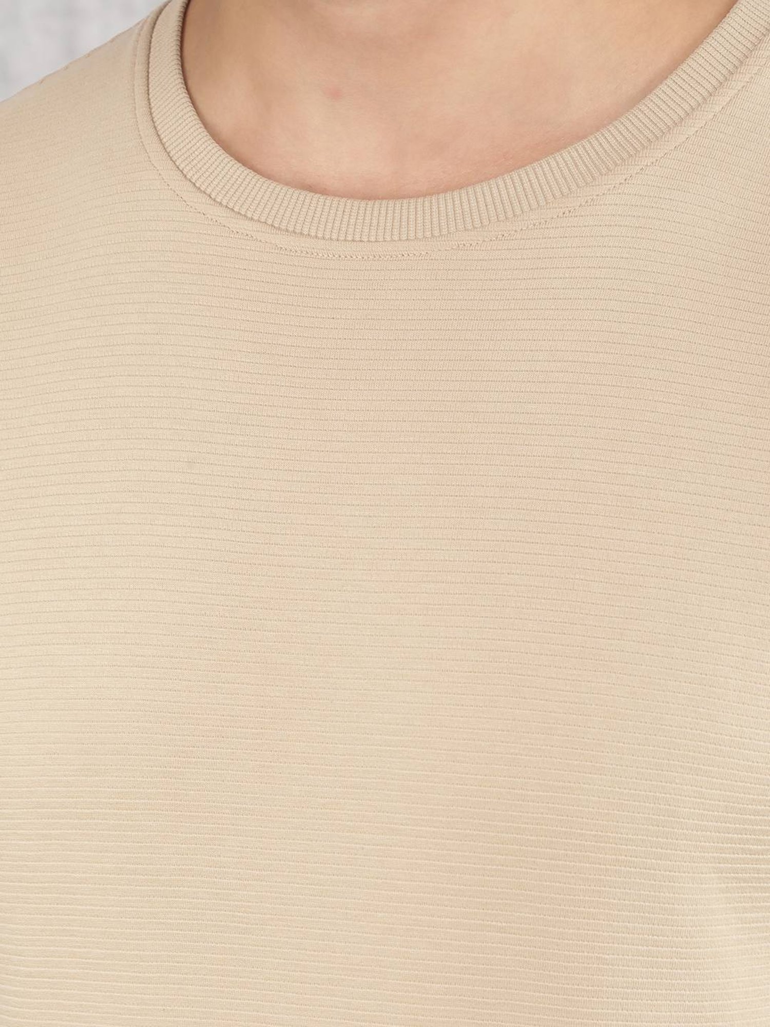 Crimsoune Club Beige Regular Fit Texture Sweatshirt