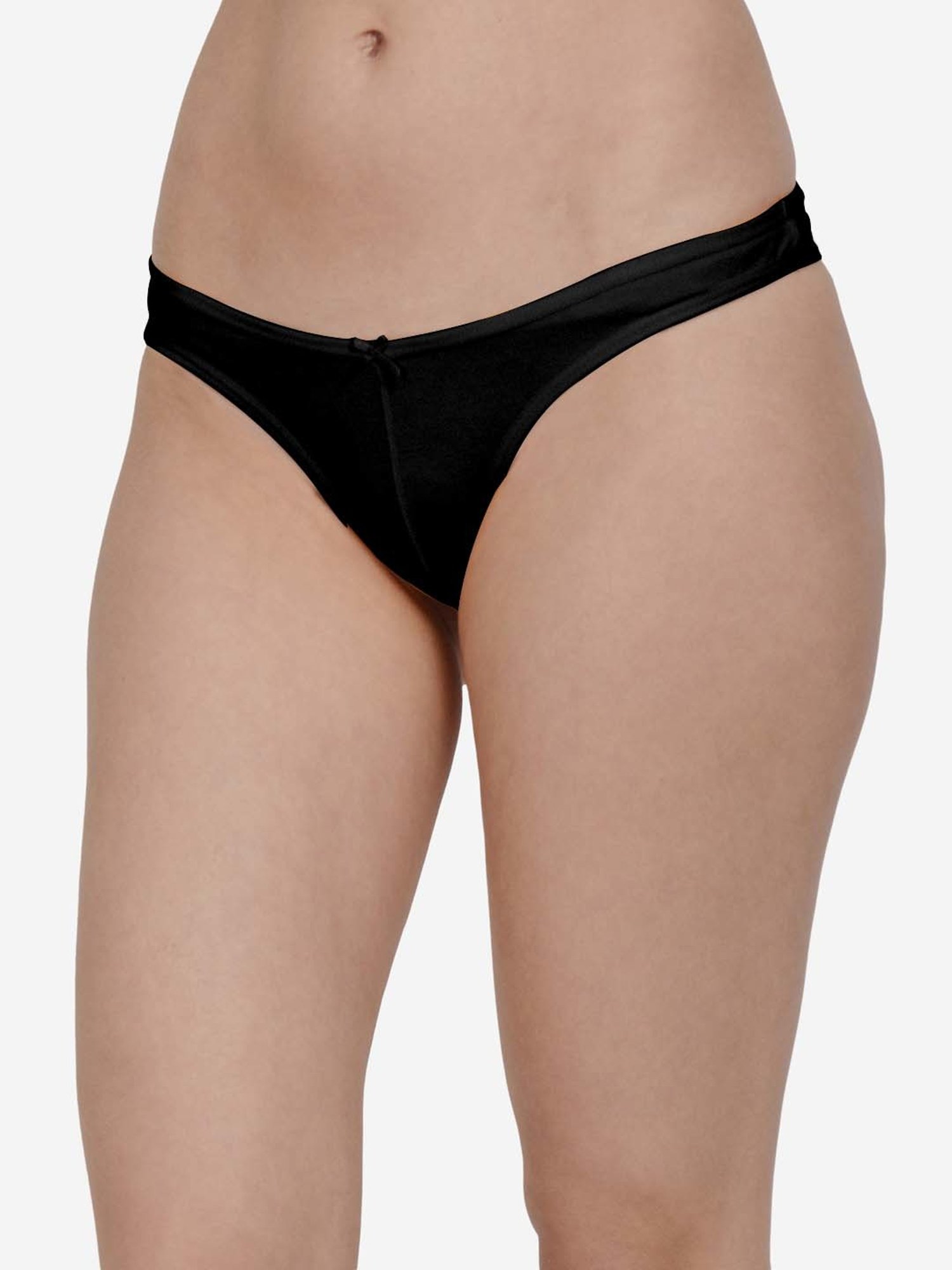 mod & shy Black Cotton Thong