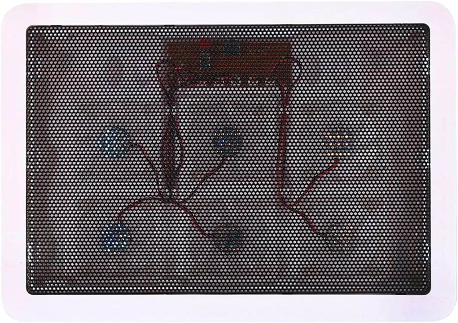 RGB Laptop Cooling Pad with 6 Quiet LED Fans 5 Heights Adjustable and Phone Stand, Dual USB Ports Gaming Laptop Cooler for 11"-18" Gaming Laptops (Blue)