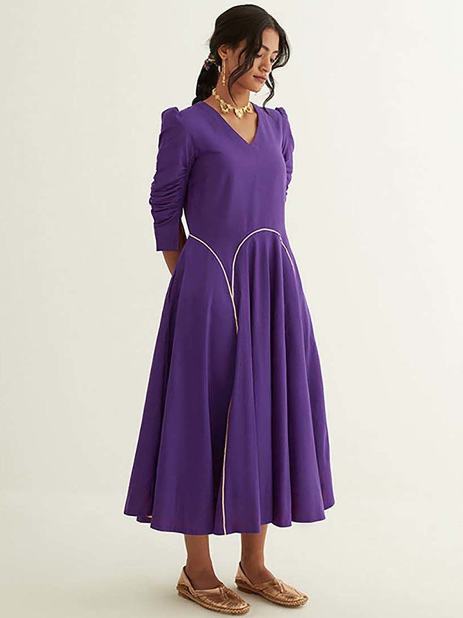 Abhishti Purple A-Line Dress