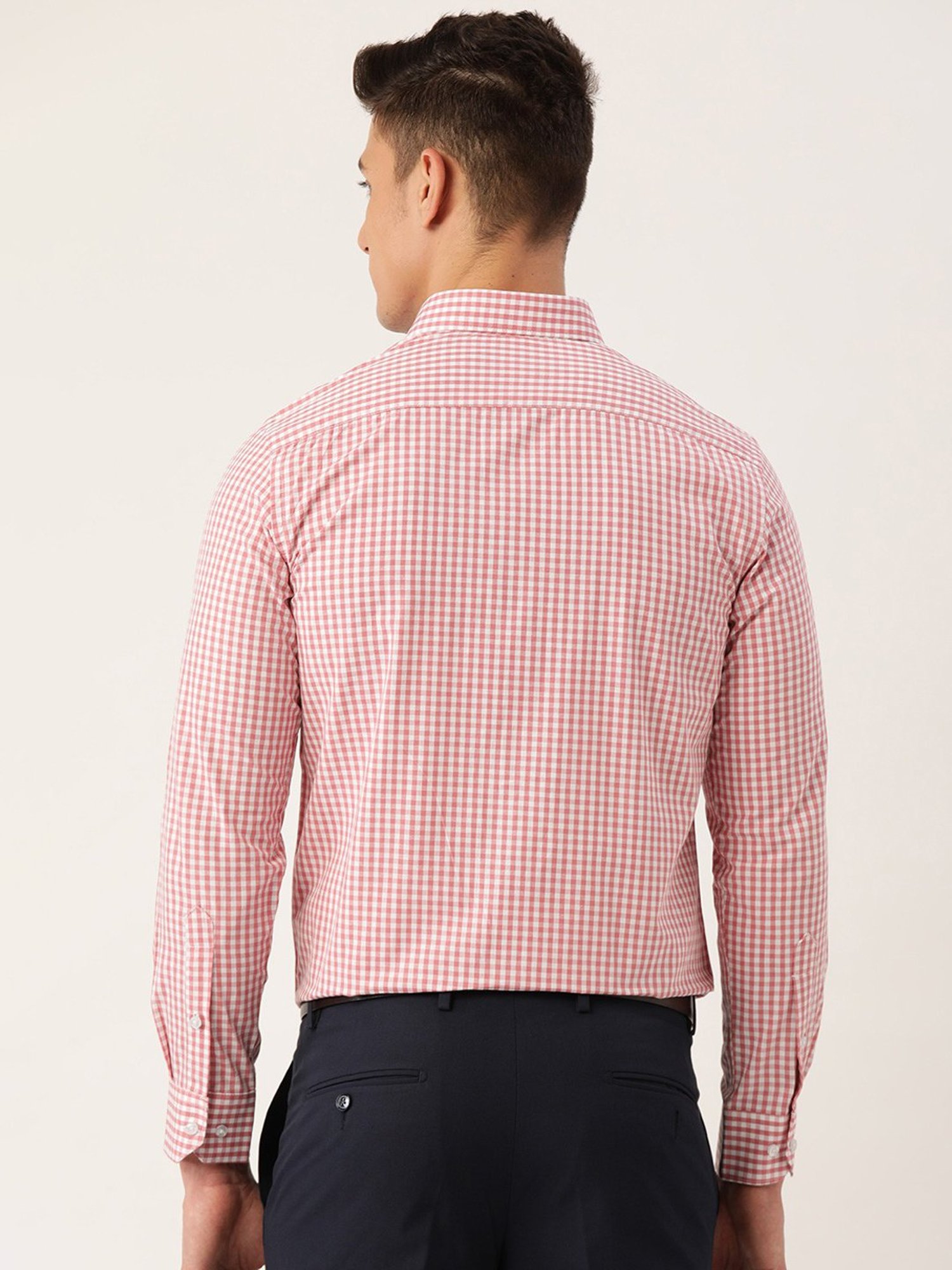 IVOC Pink Regular Fit Check Cotton Shirt