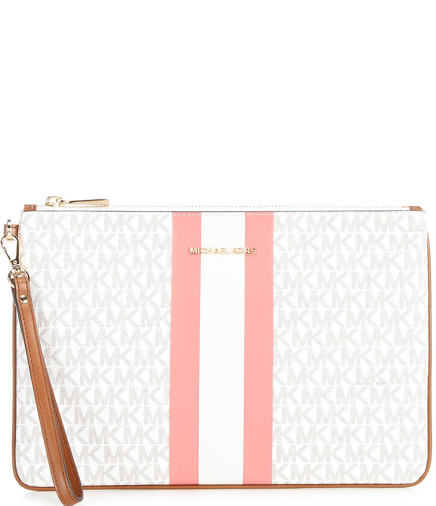 Michael Kors Signature Large Stripe Zip Pouch