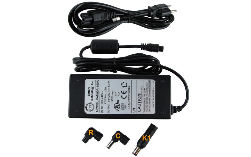BTI 90W AC Adapter - For Notebook - 90W - 4.7A - 19V DC