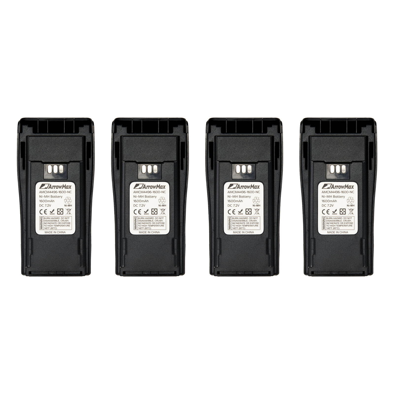 4 pcs NNTN4497 1600mAH Capacity Walkie Talkie Battery for Motorola CP200 CP160