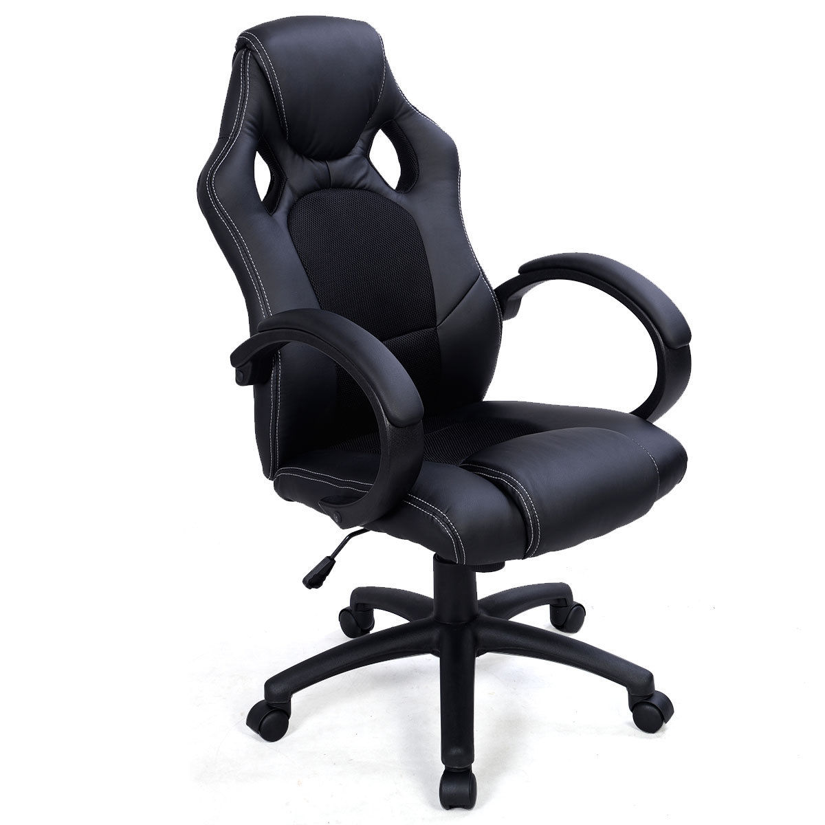 Desk Office Chair Race Car Style Bucket Seat - Black