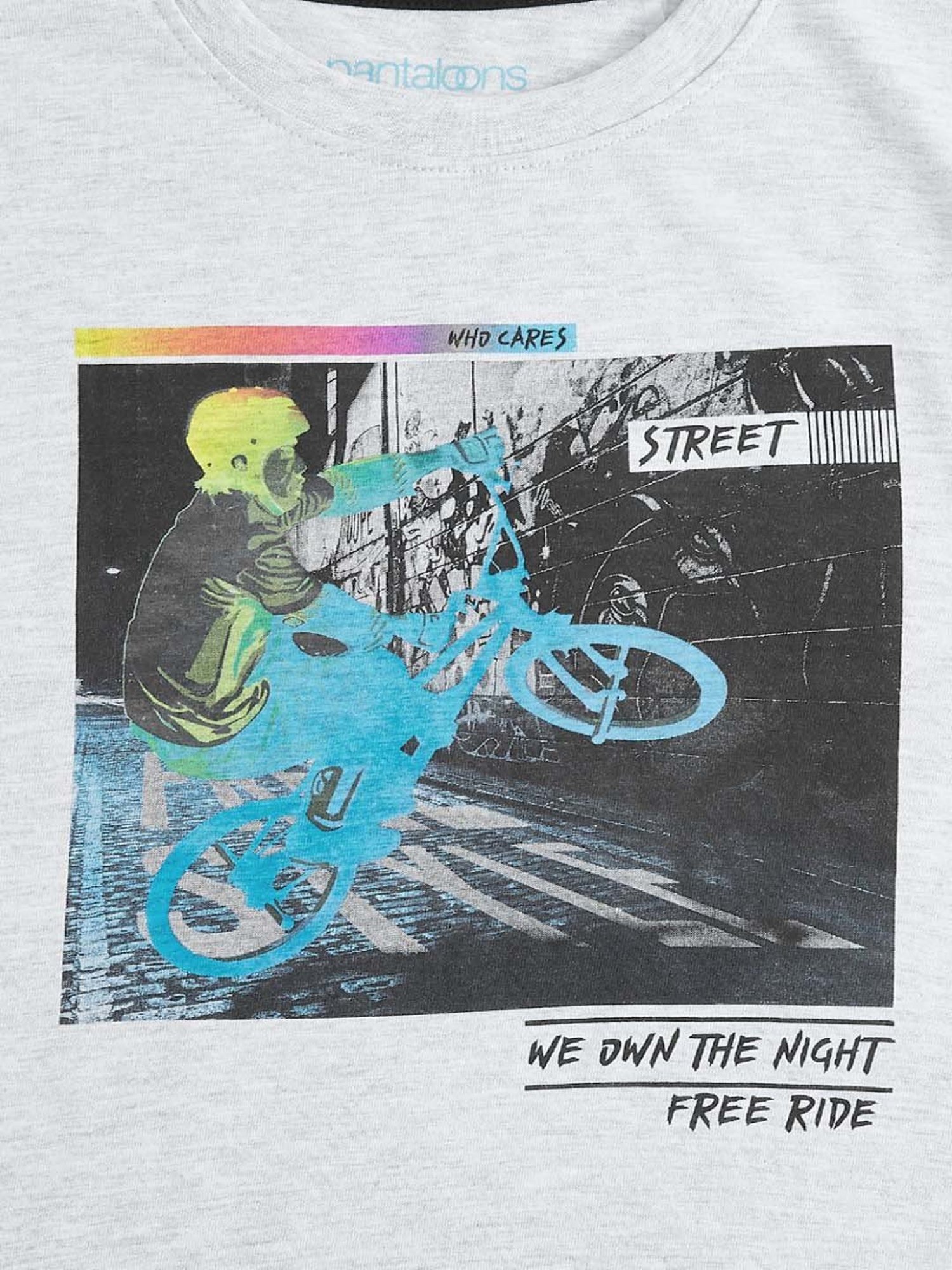 Pantaloons Baby Kids Grey Cotton Printed T-Shirt