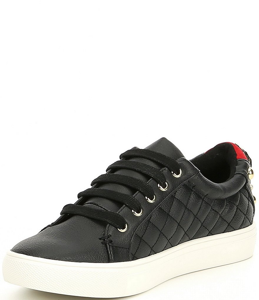 Kendall + Kylie Women's Anthracite Leopard EZORA 2.0 Low Top Lace Up Multi Sneakers