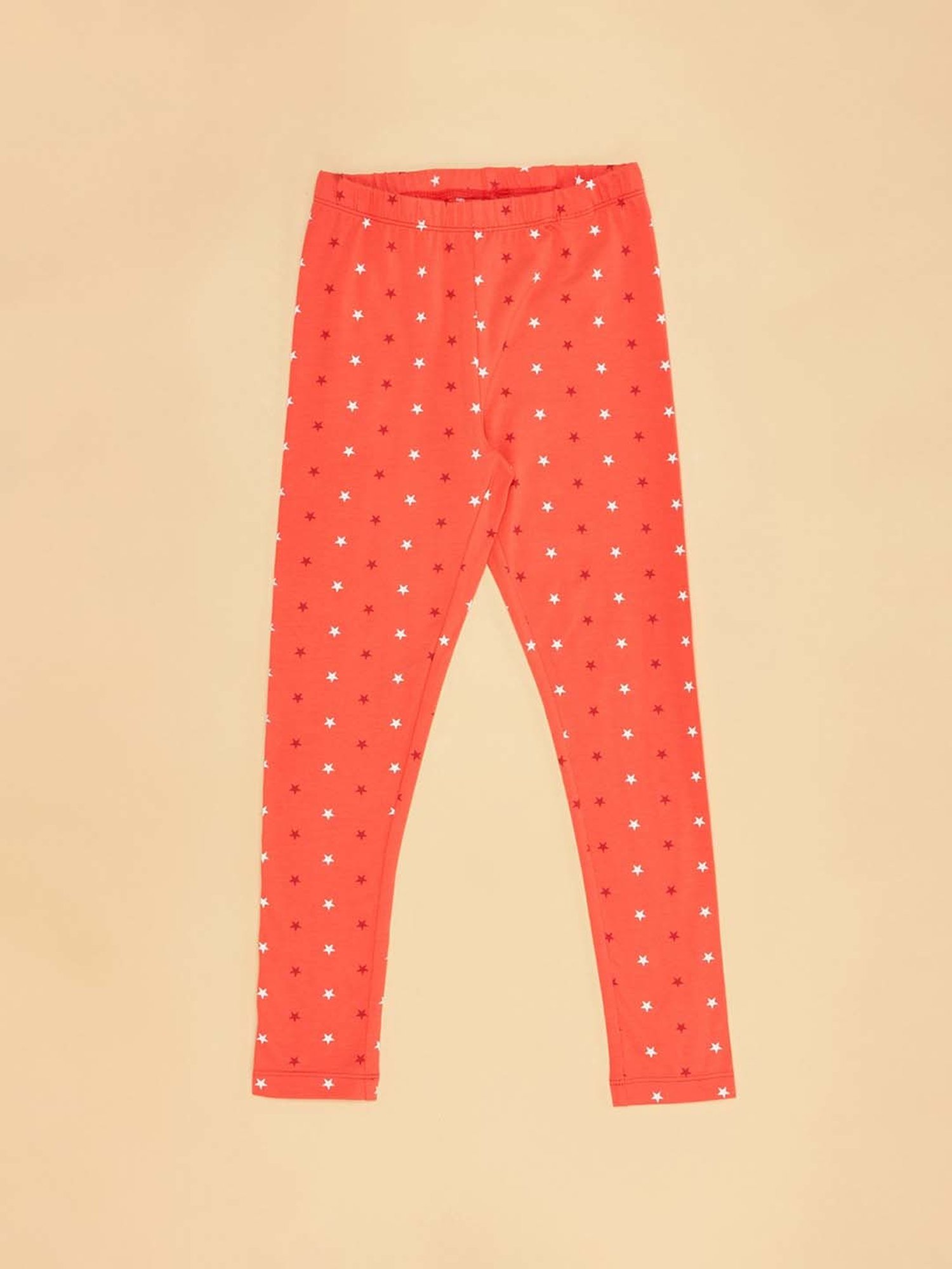 YU by Pantaloons Girls Orange & Black Cotton Printed Leggings (Pack of 2)