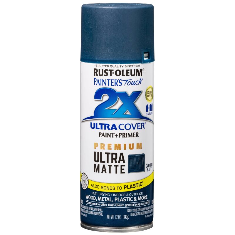 Rust-Oleum 12oz 2X Painter's Touch Ultra Cover Matte Evening Spray Paint Dark Blue