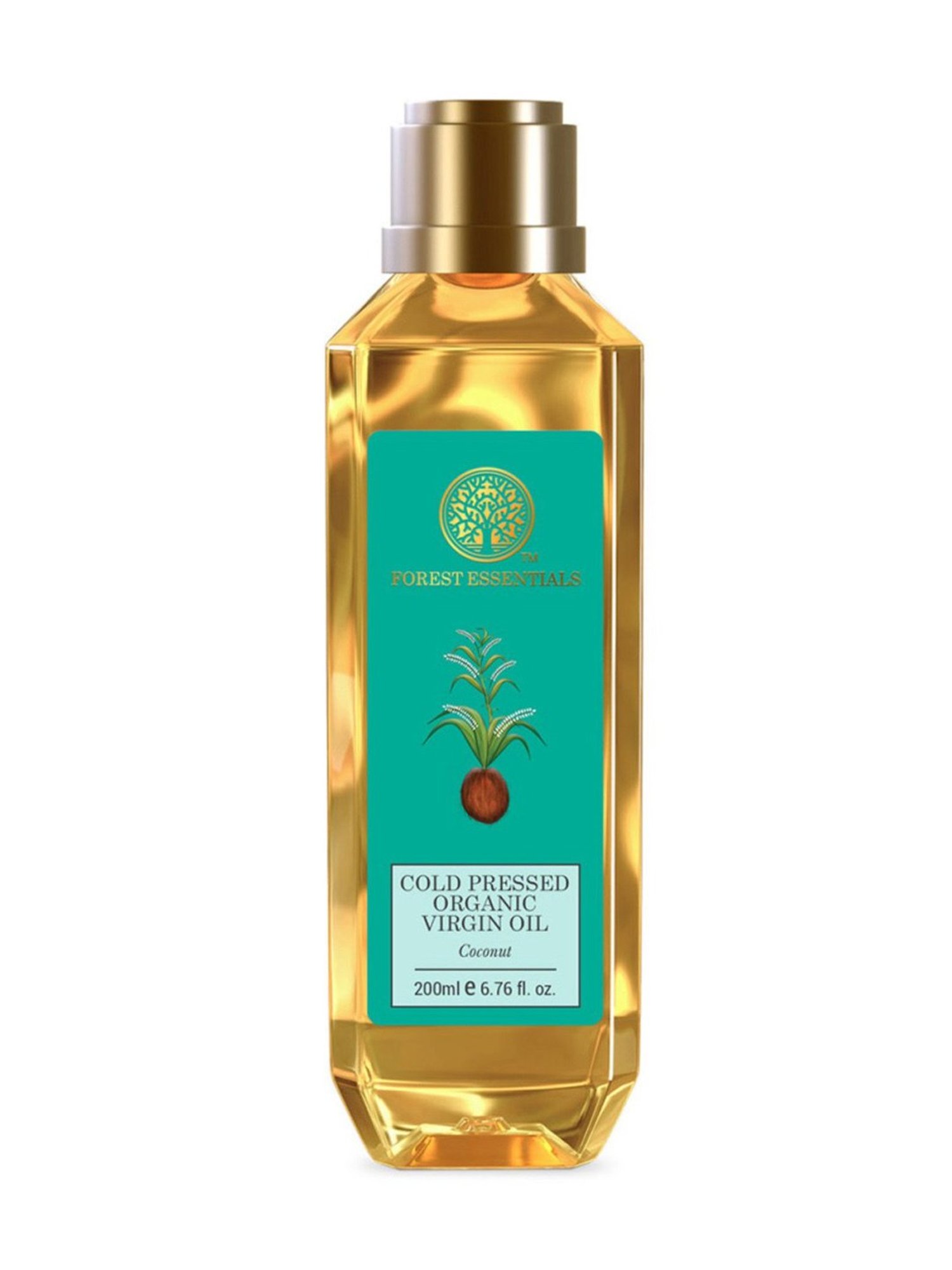 Forest Essentials Pure Organic Cold Pressed Virgin Coconut Oil with Vitamin E - 200 ml