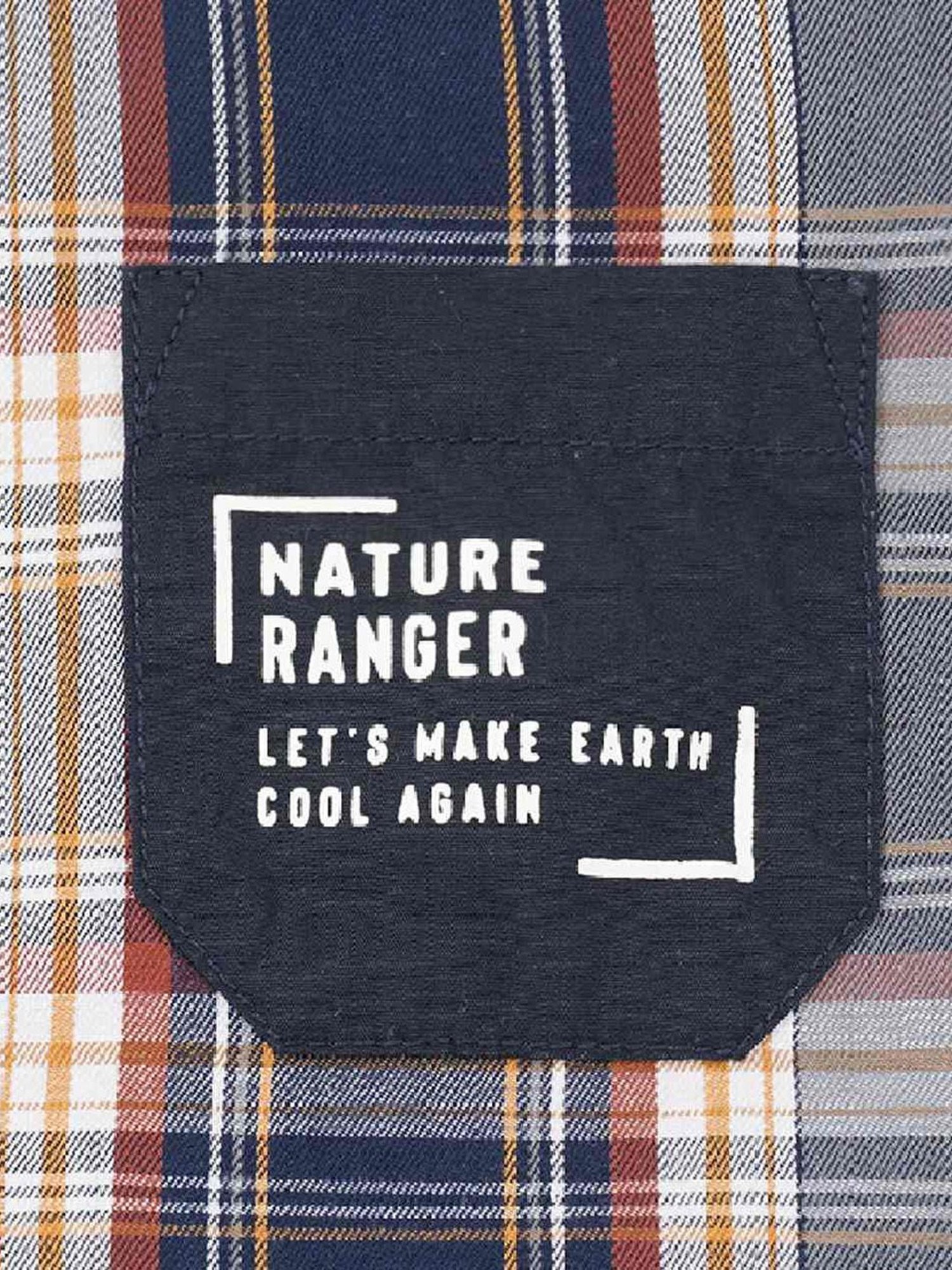 Ed-a-Mamma Kids Navy & Grey Cotton Chequered Shirt