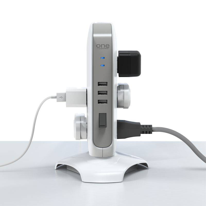 One Power 5 Outlet/3 USB Surge Protection Power Tower