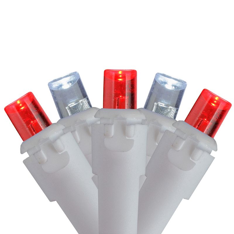 Brite Star 70ct LED Icicle Christmas Lights White/Red - 5.6' White Wire