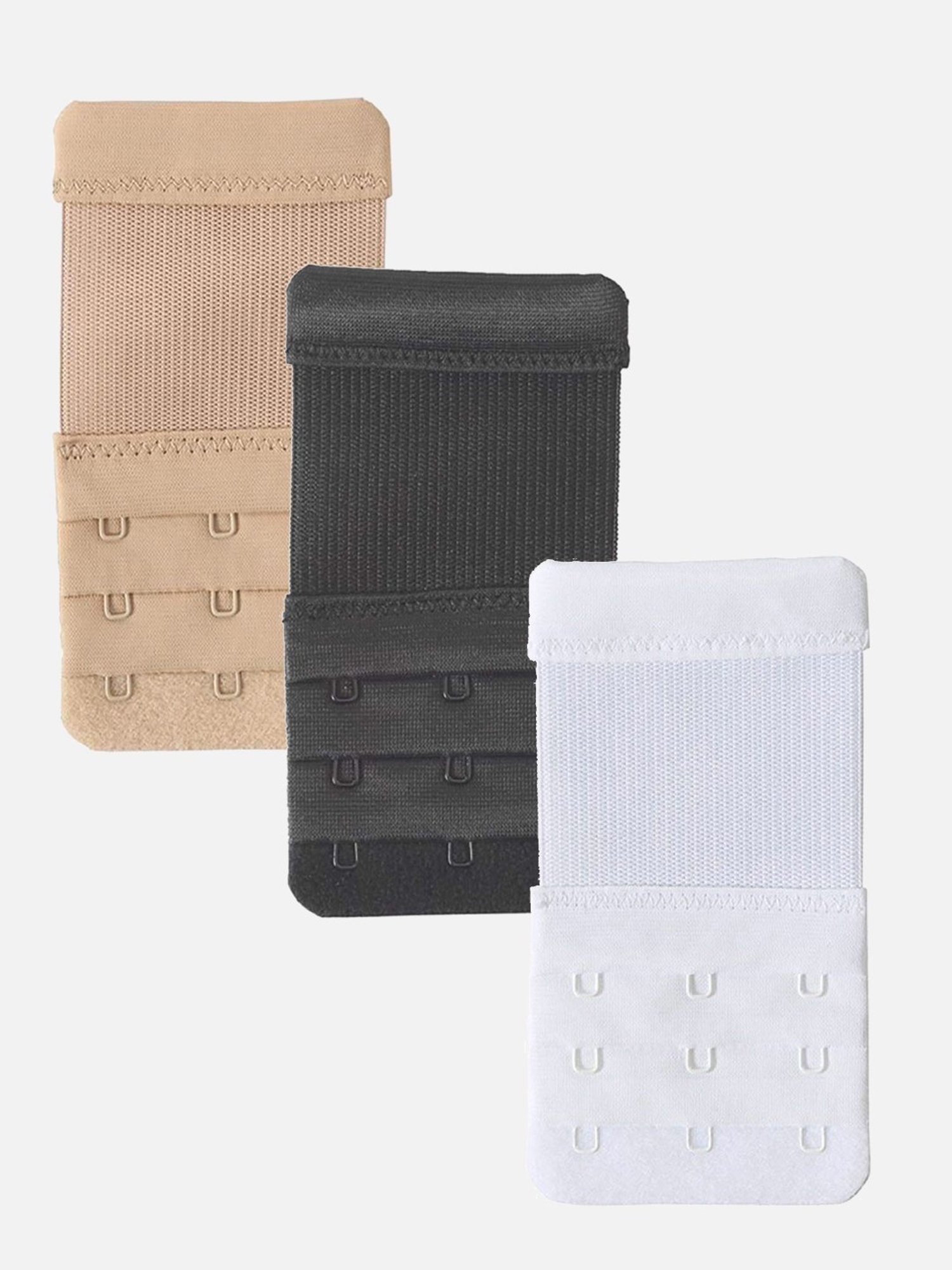 FIMS: Fashion is my Style White & Black Bra Extenders - Pack Of 3