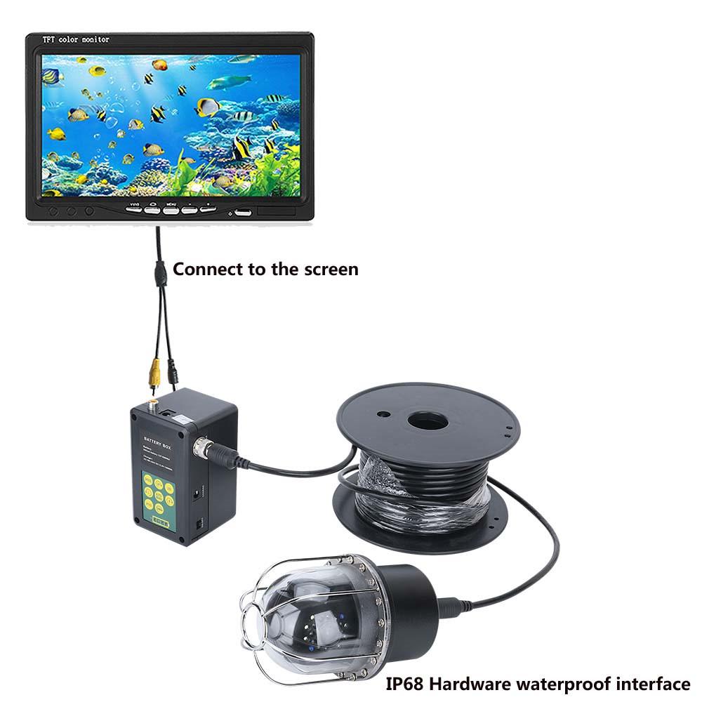 9 Inch 100m Underwater Fishing Video Camera Fish Finder IP68 Waterproof 20 LEDs 360 Degree Rotating Dome  Rotating Panoramic viewing Camera