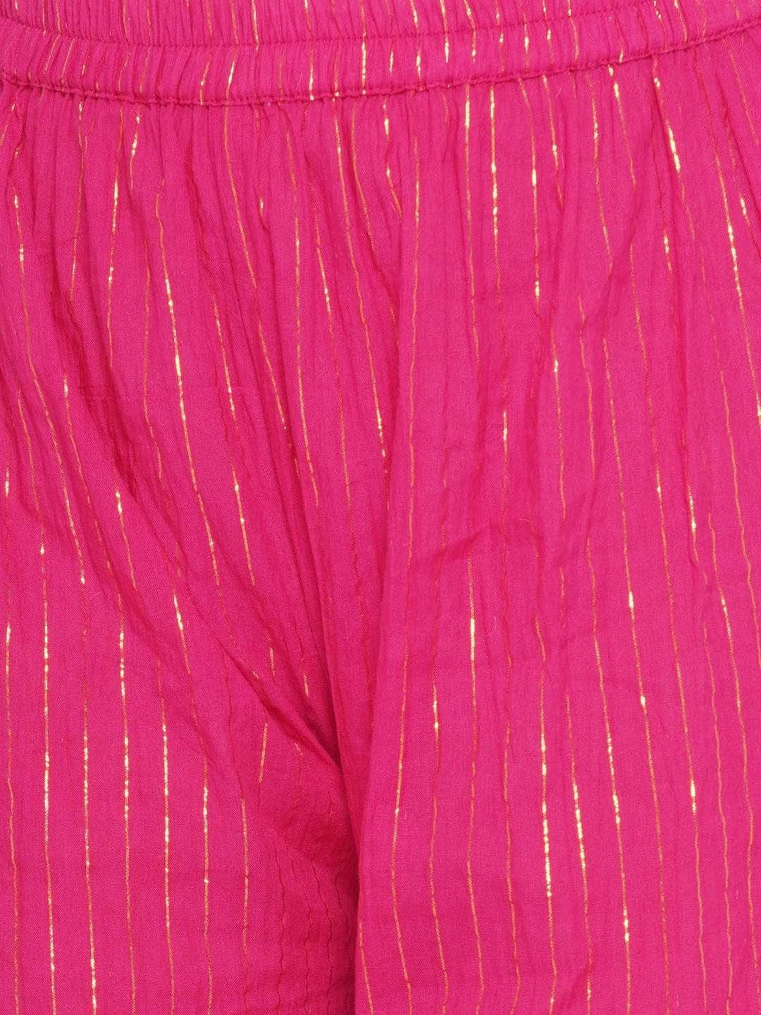 Little Bansi Pink Cotton Embroidered Kurta Set