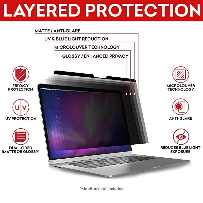 Magnetic Privacy Screen for MacBook 12 Inch (2015, 2016, 2017) | Laptop Privacy Filter and Anti-Glare Protector
