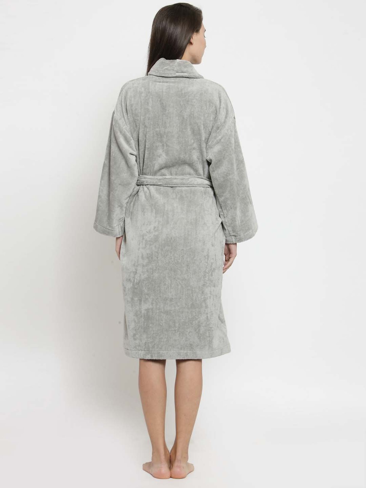 Trident Silver Grey Cotton 350 GSM Bathrobe