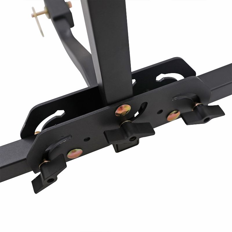 Rockland Hitch Mounted Foldable Steel Bike Rack with Adjustable Hooks and Tire Trays for Cars, Trucks, SUVs, and RVs, Holds 2 Bikes