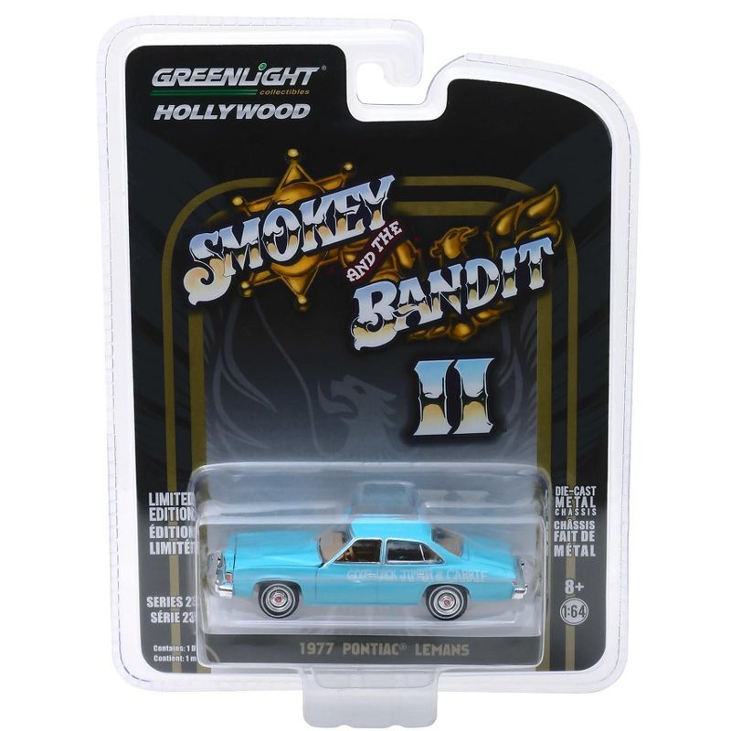 1977 Pontiac LeMans "Wedding Car" Blue "Smokey and the Bandit II" (1980) Movie 1/64 Diecast Model Car by Greenlight