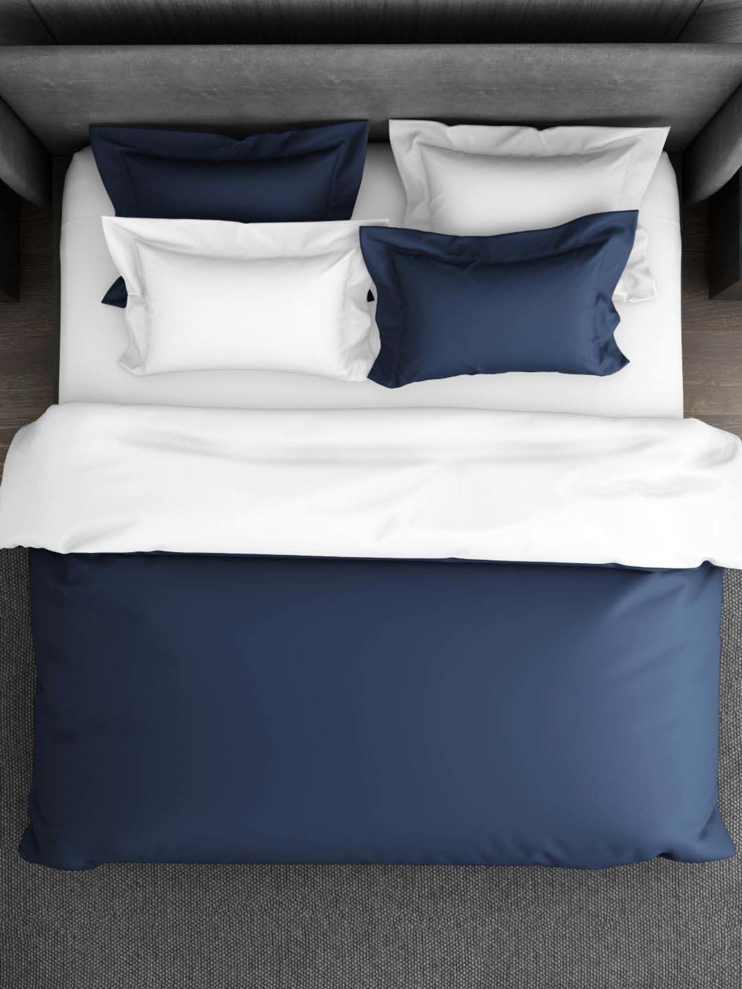 Spaces Hygro Navy Cotton 300 TC Double Duvet Cover