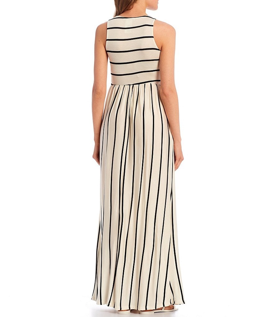 Stilletto's Striped Sleeveless Maxi Dress