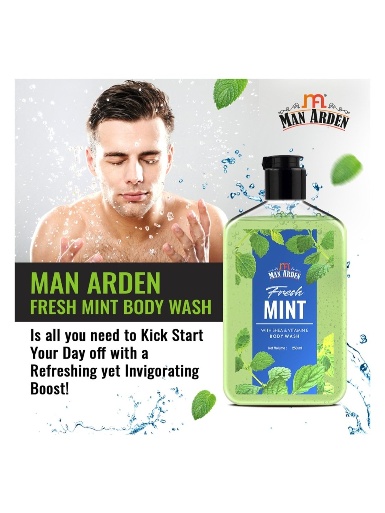 Man Arden Fresh Mint Luxury Body Wash - 250 ml