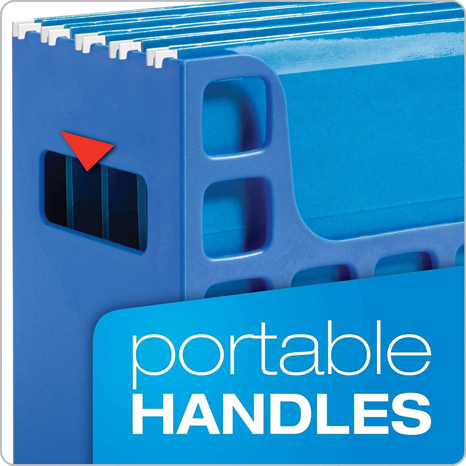 Pendaflex 23011 Desktop File w/Hanging Folders, Letter, Plastic, 12 1/4 x 6 x 9 1/2, Blue