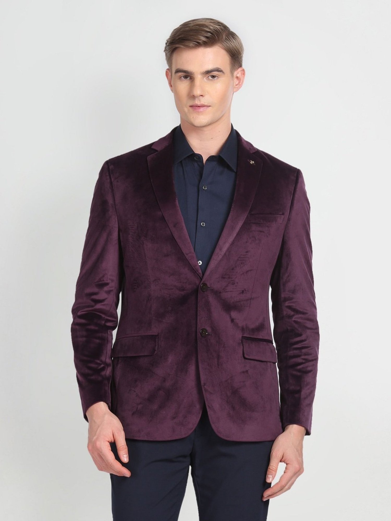Arrow Maroon Regular Fit Blazer