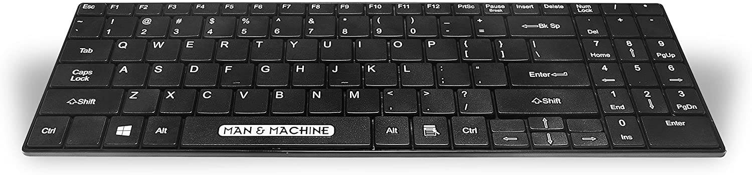 Man & Machine Its Cool Keyboard, Open Style, Washable, Value Keyboard, Quick Disconnect USB ITSC/B5 &ndash; Black