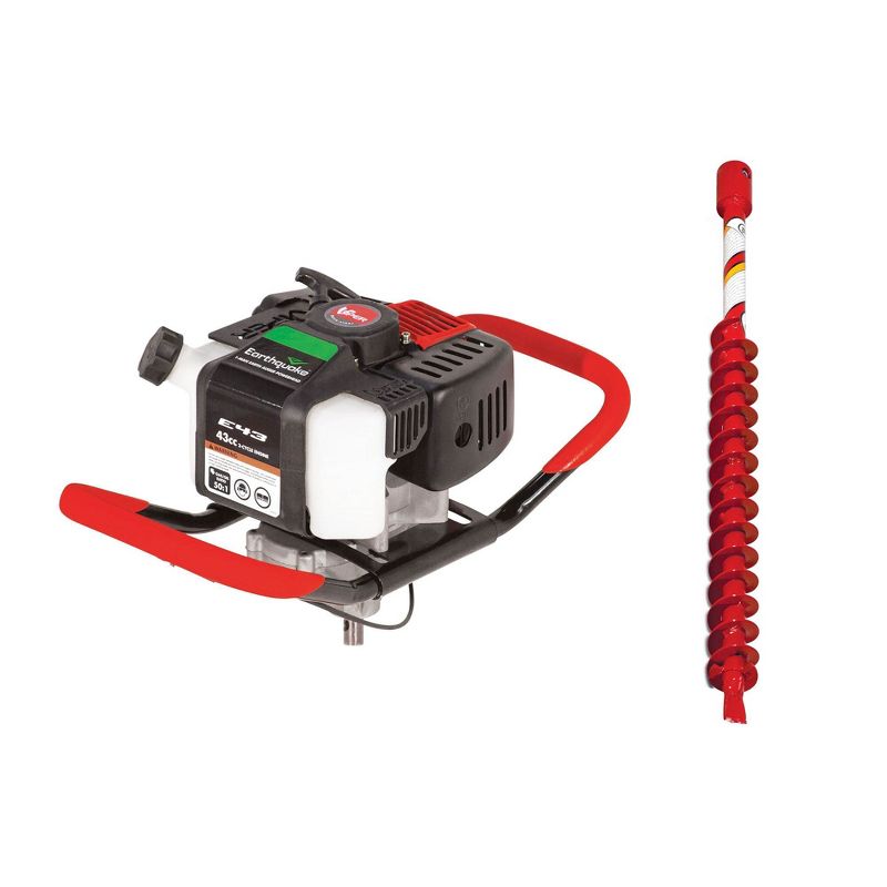 Earthquake Gas Engine Earth Auger Powerhead w/ 2-Inch Fishtail Hole Digger Bit