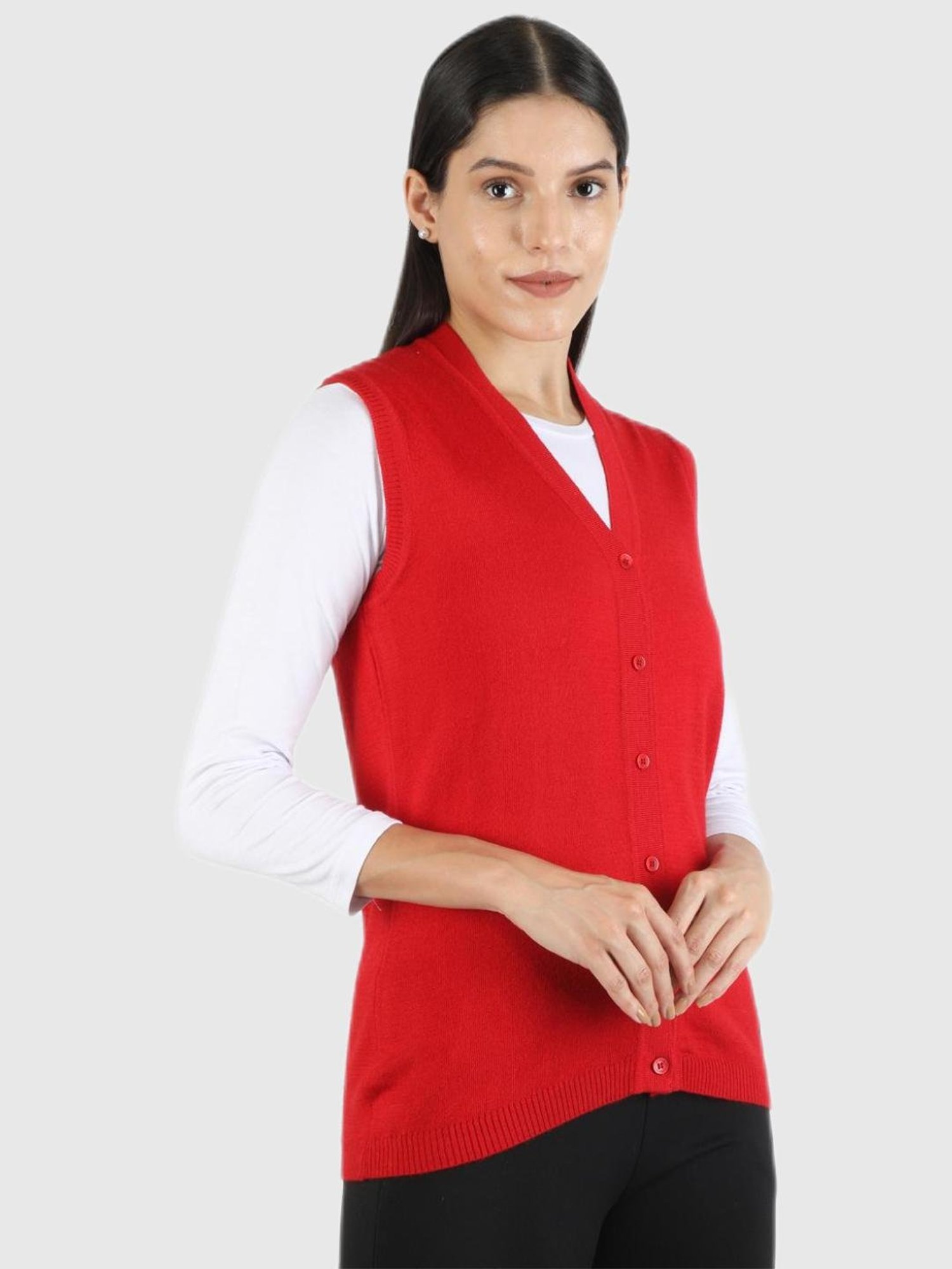 Monte Carlo Red Sleeveless Cardigan