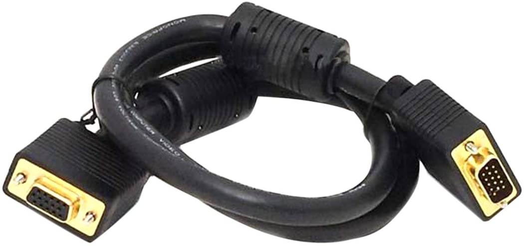 Monoprice 102897 3-Feet Super VGA Male to Female Monitor Cable with Ferrites Black