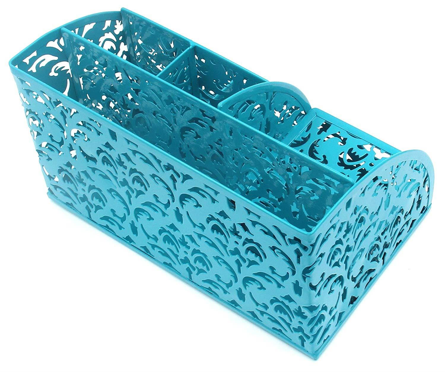 EasyPAG Office Desk Organizer Accessories Caddy with 6 Compartments and Drawer,Dark Teal