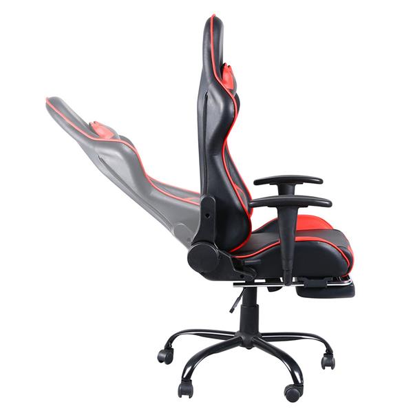 High Back Swivel Chair Racing Gaming Chair Office Chair with Footrest Tier Black & Red