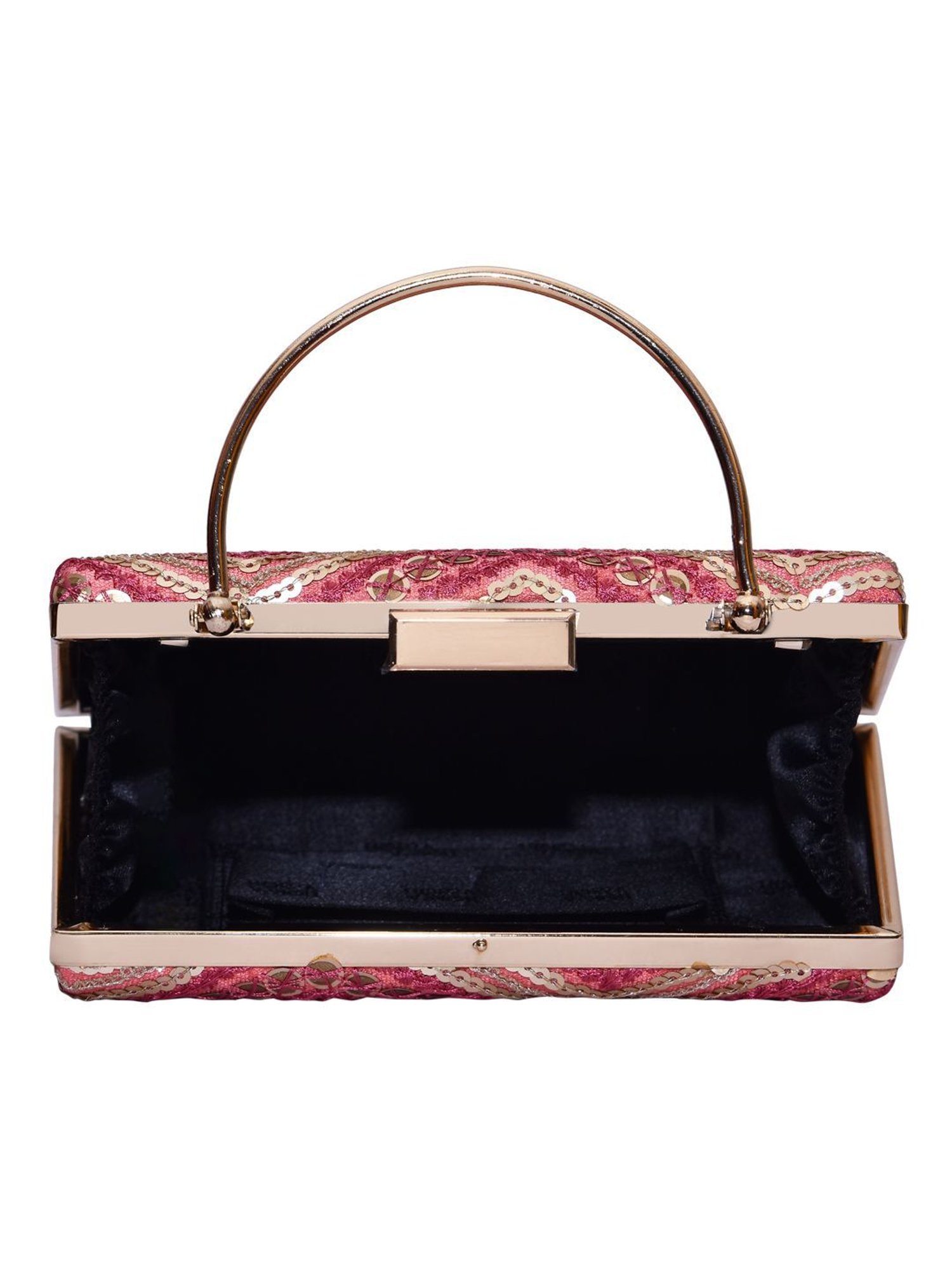 Horra Dark Pink Embellished Clutch