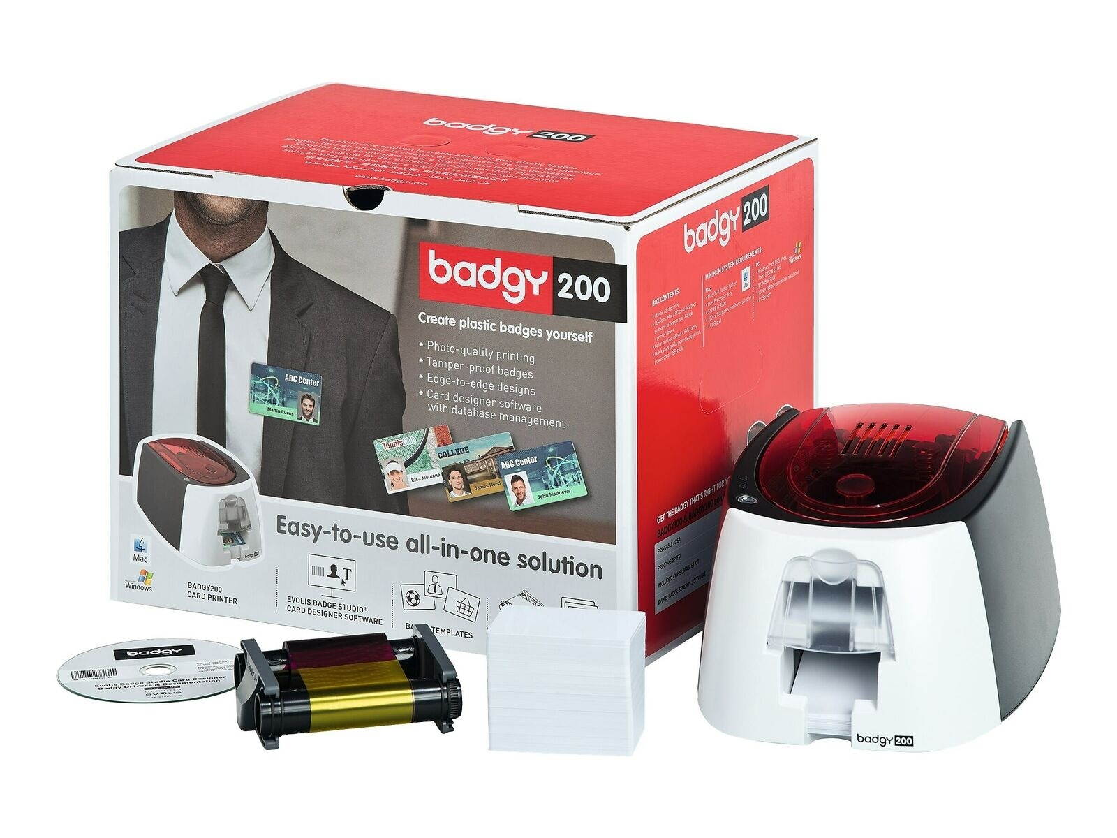 Evolis Badgy200 ID Printer (B22U0000RS)