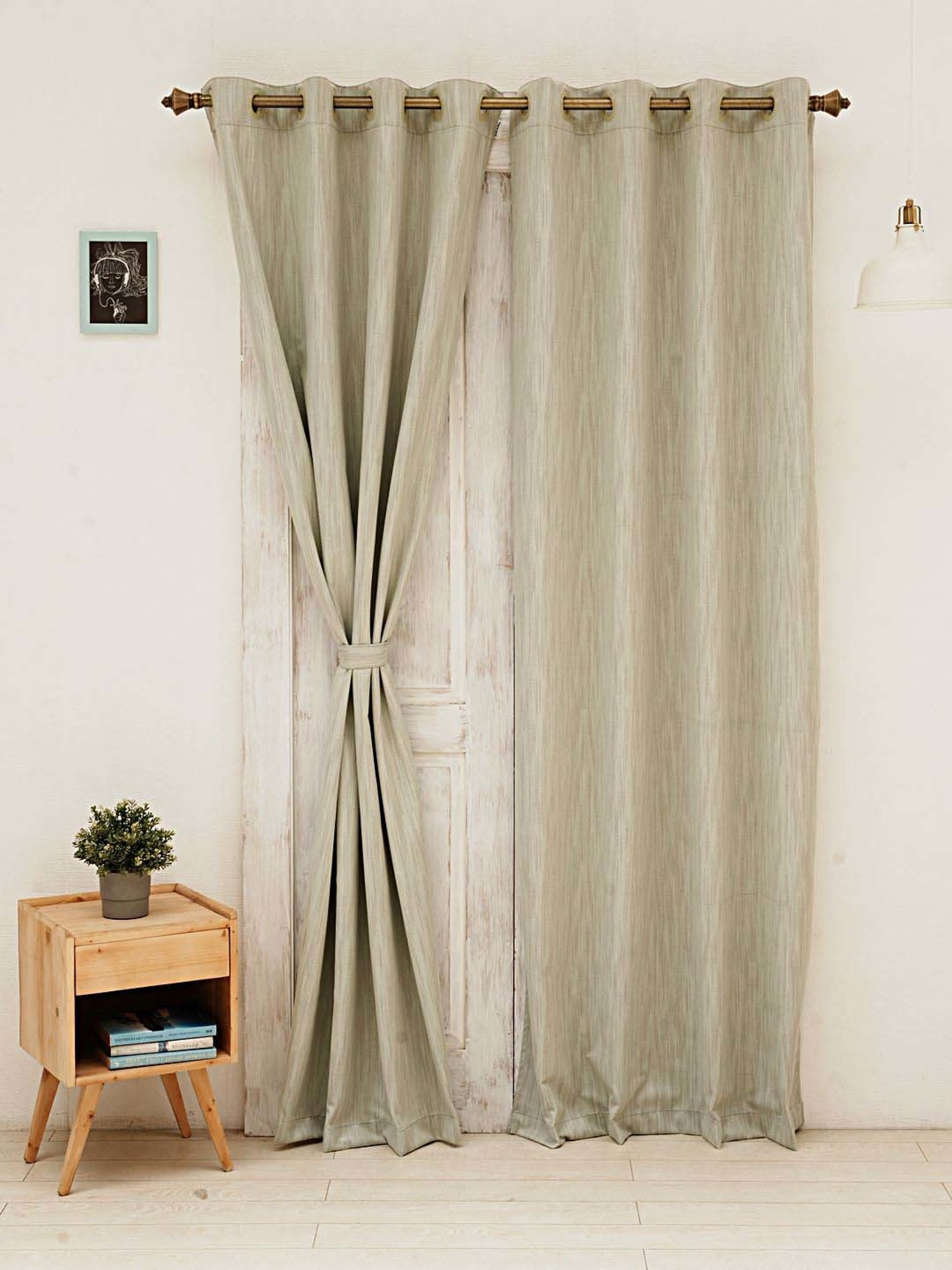 Ariana Jaen Grey Polyester Window Curtain