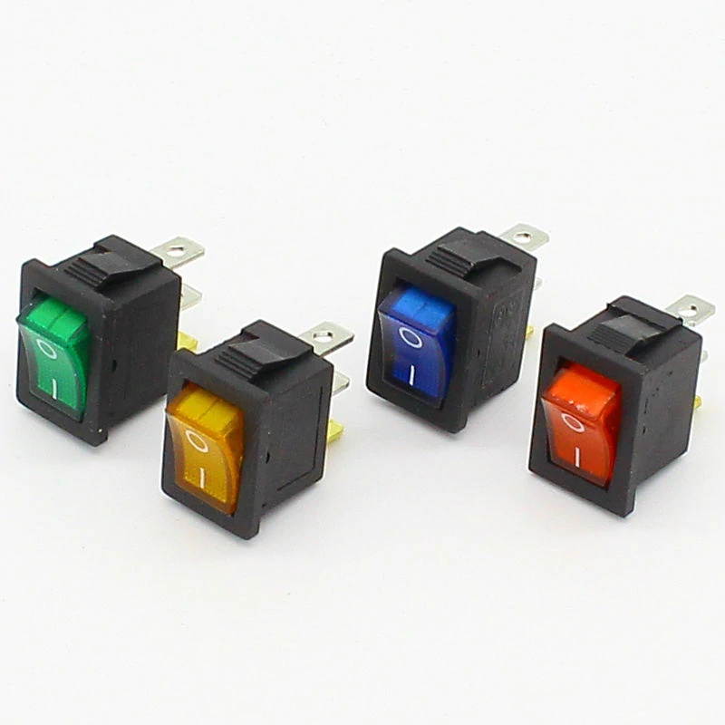 1pcs Mini 3 Pin Dashboard On Off Position Rocker Switch Illuminated Spst with Light