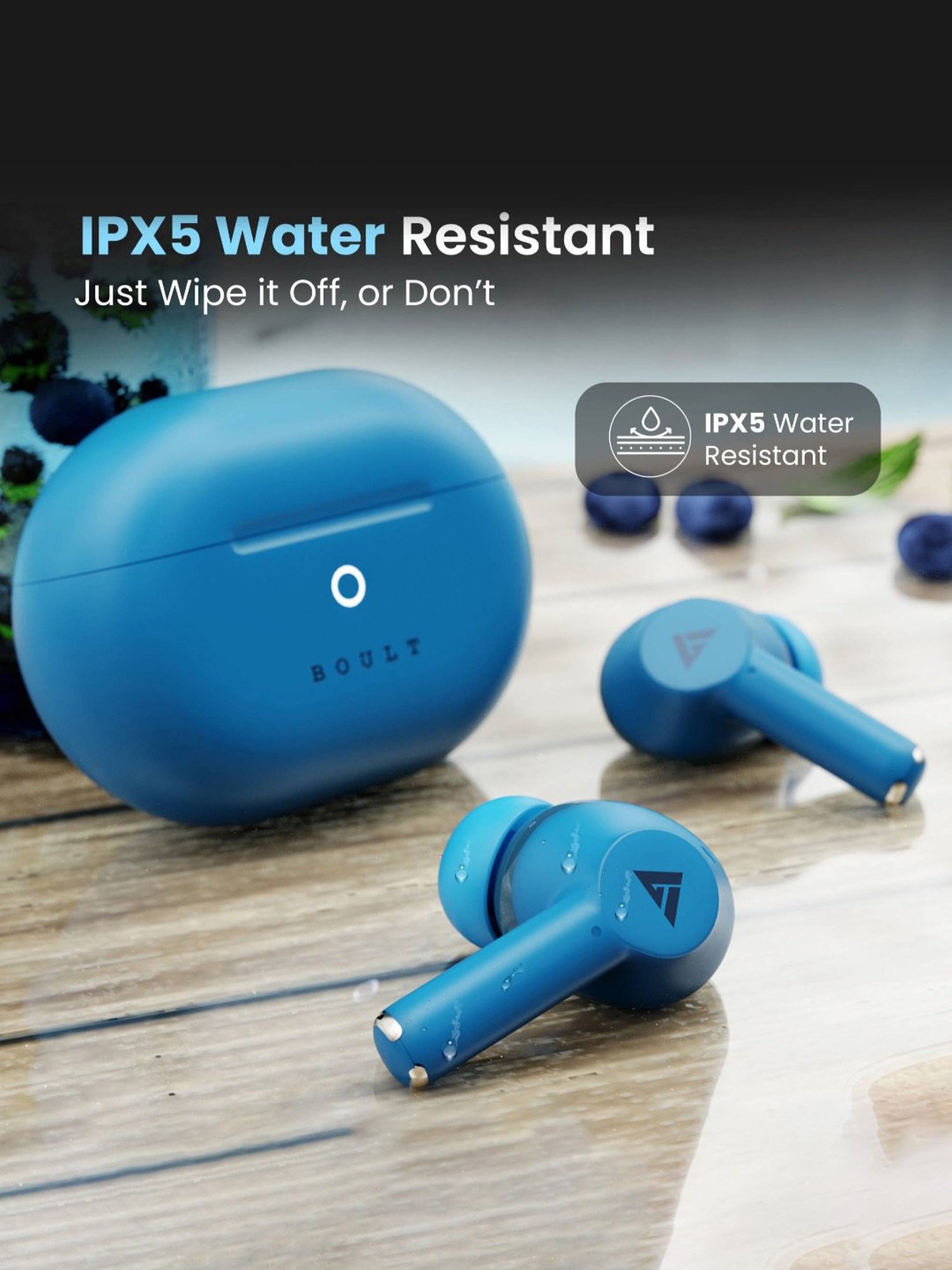 Boult Audio W40 In Ear BT Earbuds with Quad Mic ENC & 48H Battery Life (Denim Blue, True Wireless)