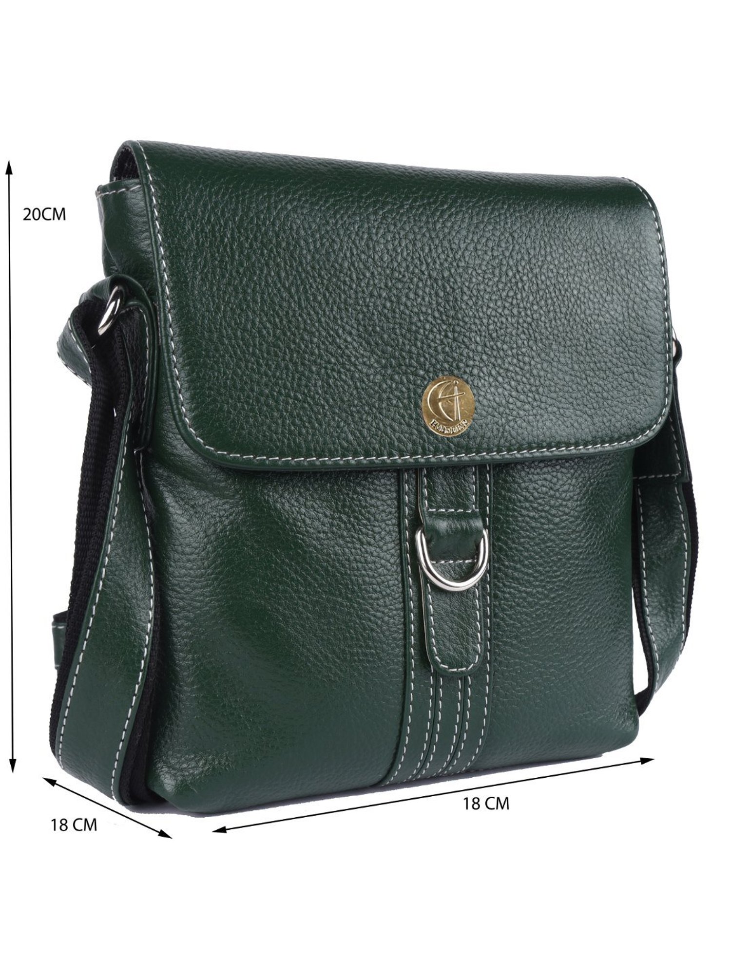 HiLEDER Pure Genuine Leather Messenger Shoulder Sling Cross Body Office Bag for Men and Women,Green