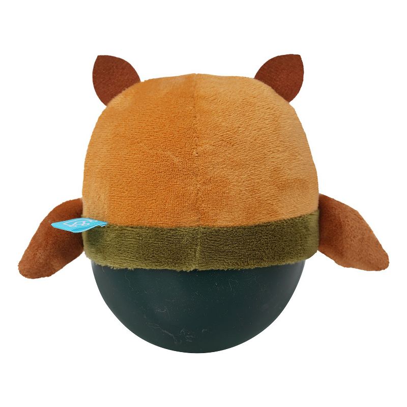 Manhattan Toy Wobbly Bobbly Owl Weighted, Soft Silicone Wobble Ball with Embroidered Plush Baby & Toddler Toy