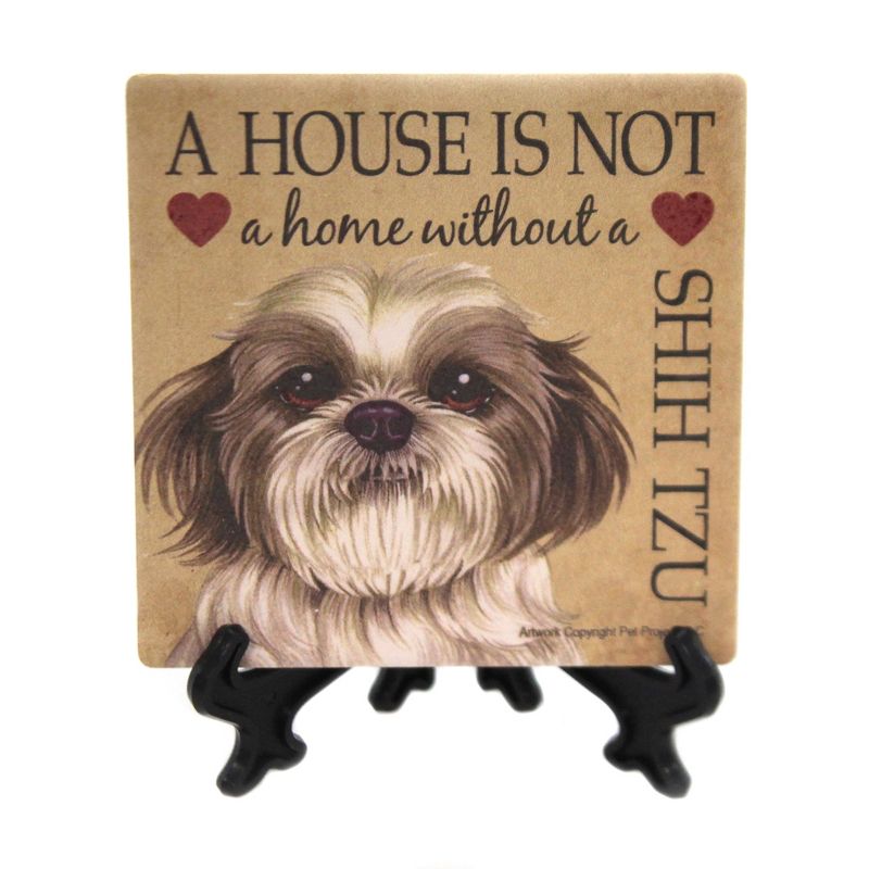 Animal 4.0" Shih Tzu - Home Cork Back Coaster Easel Sjt Enterprises  -  Coasters