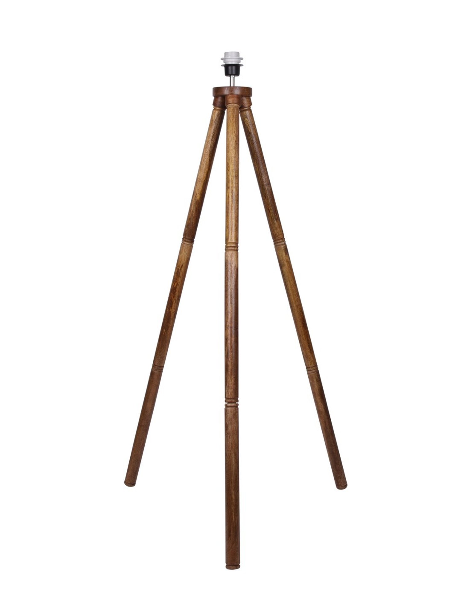 Homesake 'Tripod' White & Brown Wood Tall Floor Lamp With Shade & Bulb - Set of 1