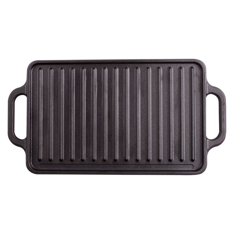 Victoria Rectangular Reversible Cast Iron Griddle Grill - 12.5" x 7.5"