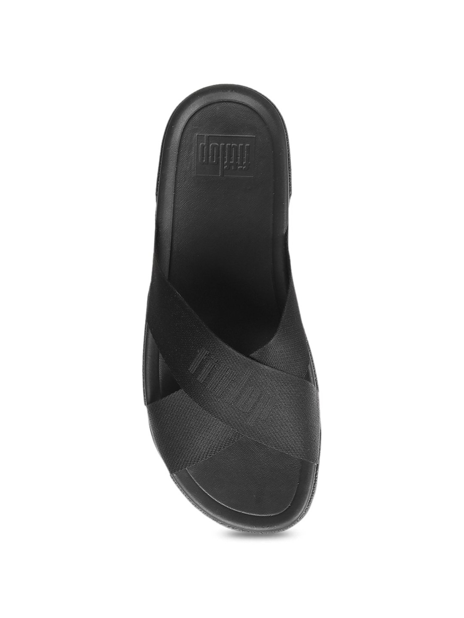 FitFlop Men's Black Cross Strap Sandals