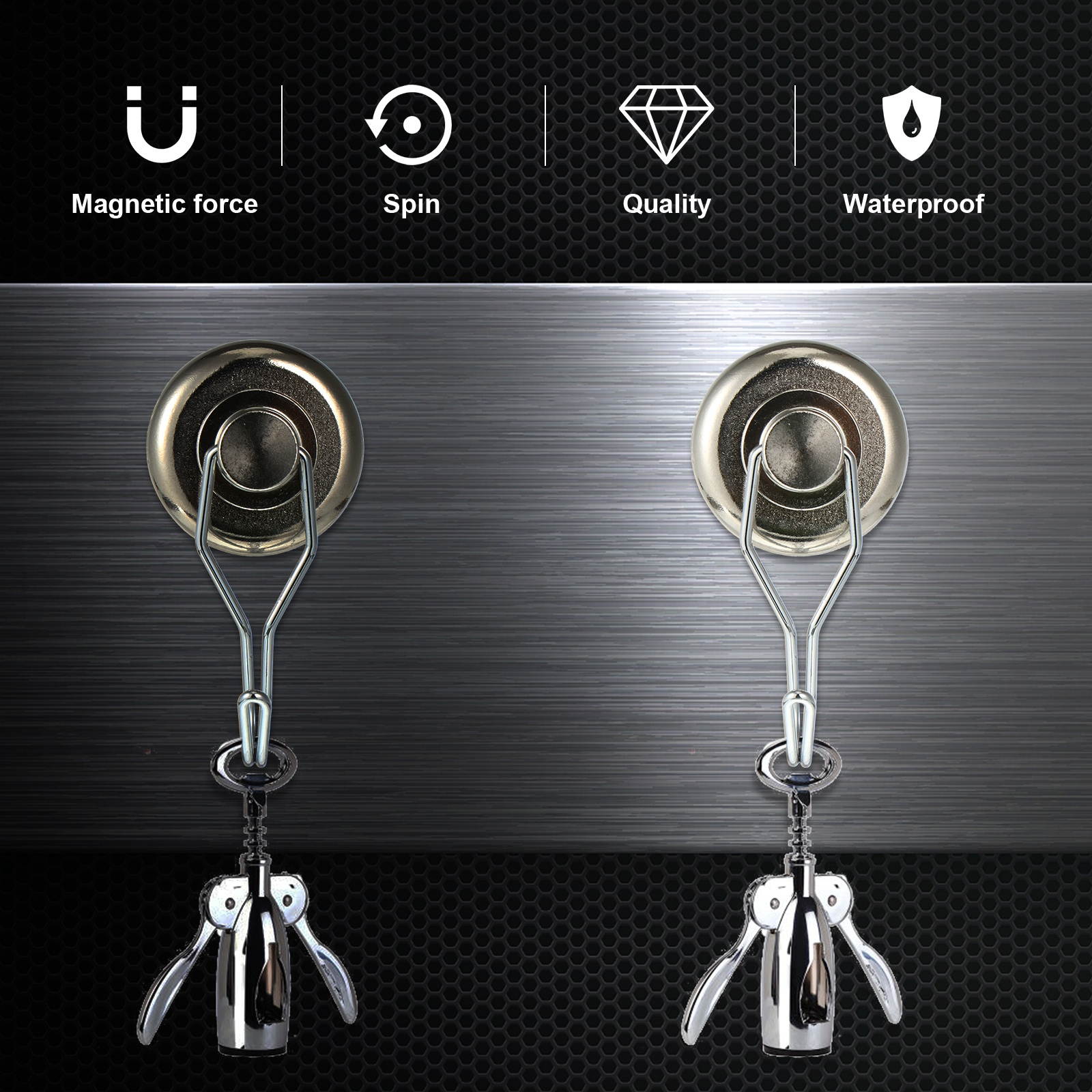 1Pc Strong Magnet Rotary Hook Swivel Swing Magnetic Hook for Home Office (D25)