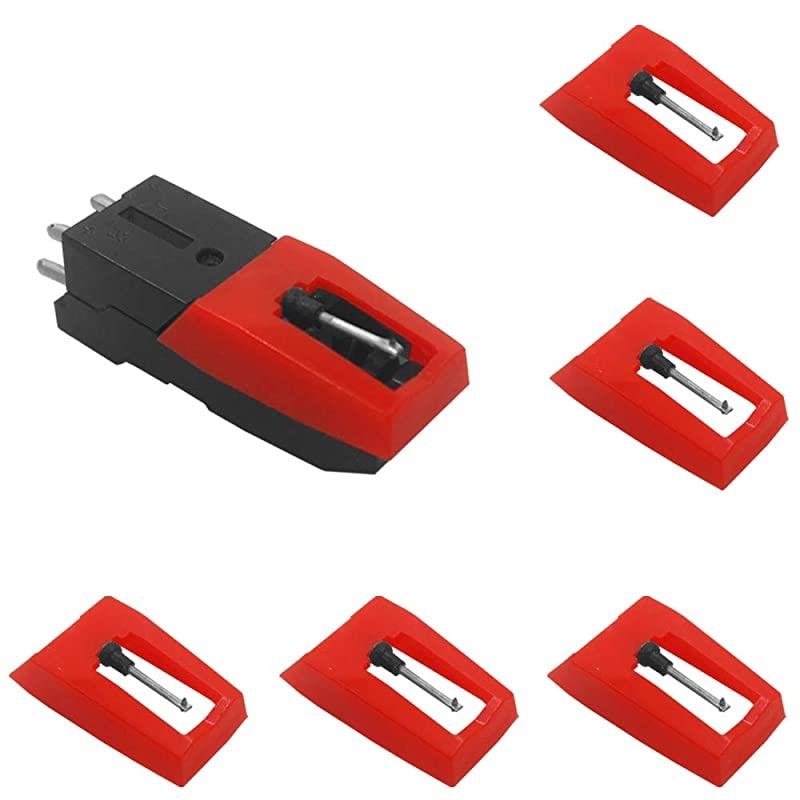 Set of 5 Vinyl Record Player Turntable Cartridge With Universal Replacement Stylus Needles,  1pcs Turntable Record Player Cartridge & 4pcs Needle Stylus for LP Phonograph Record Player