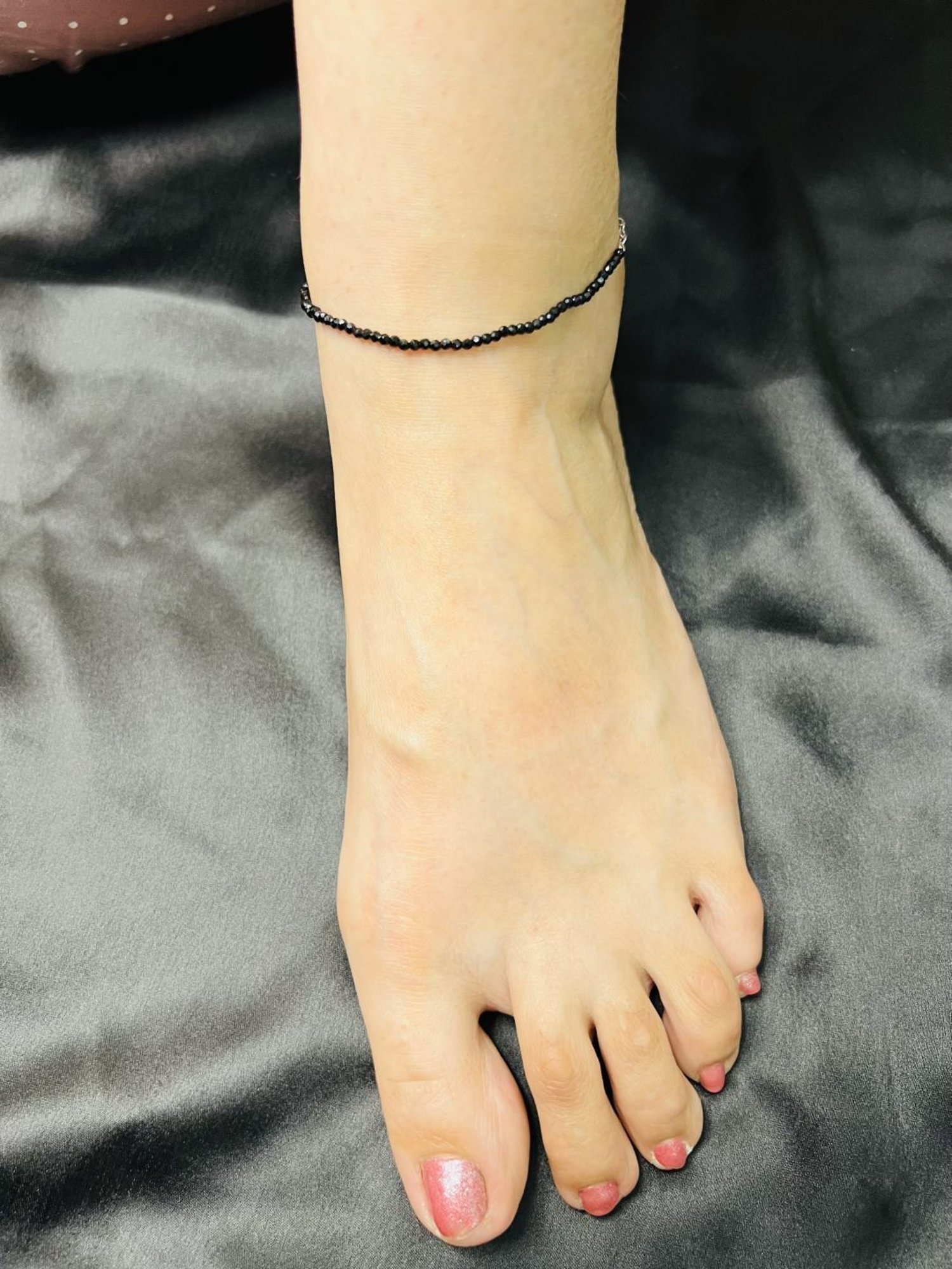 Arte Jewels 925 Sterling Silver Black Beads Evil Eye Anklet for Women & Girls (Single Anklet)